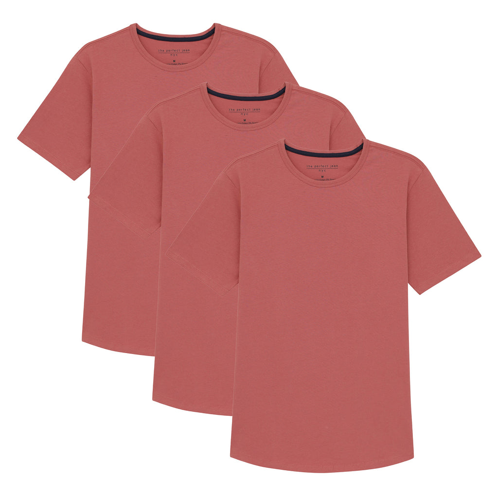 Organic Crew Neck T-Shirt 3 Pack (Slim Fit) / Nantucket Red