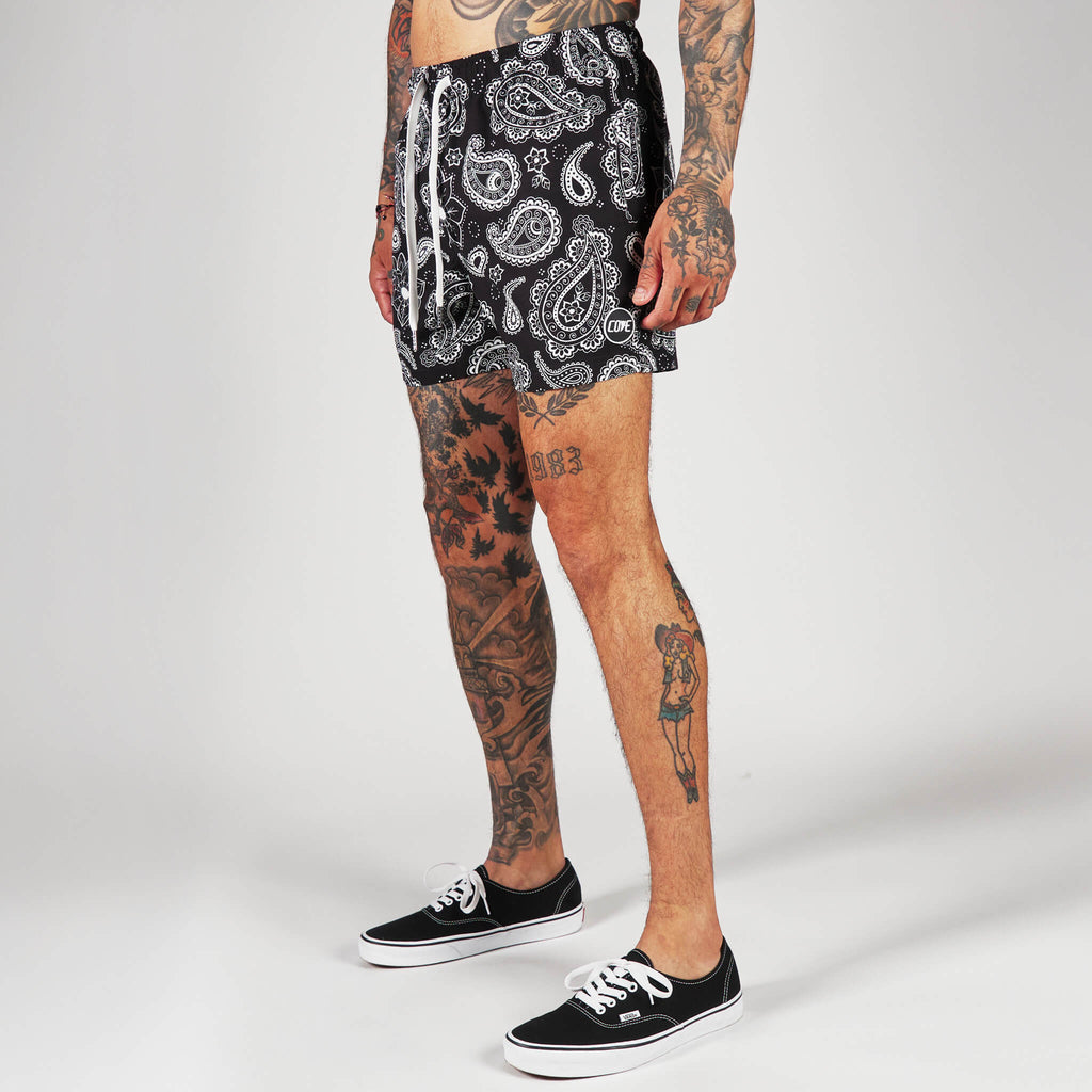 (New) Paisley Shorts - Black