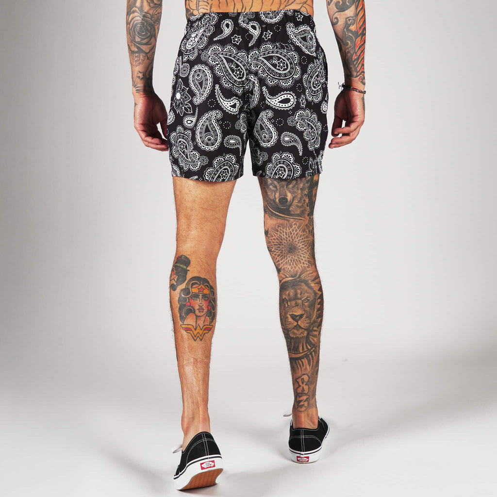 (New) Paisley Shorts - Black