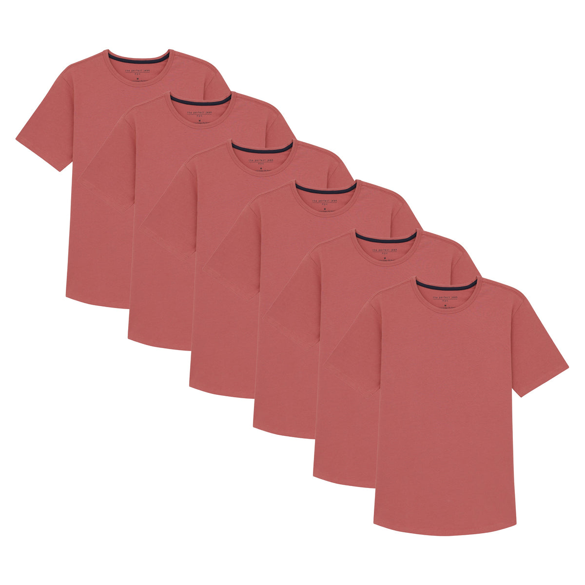 Organic Crew Neck T-Shirt 6 Pack (Slim Fit) / Nantucket Red