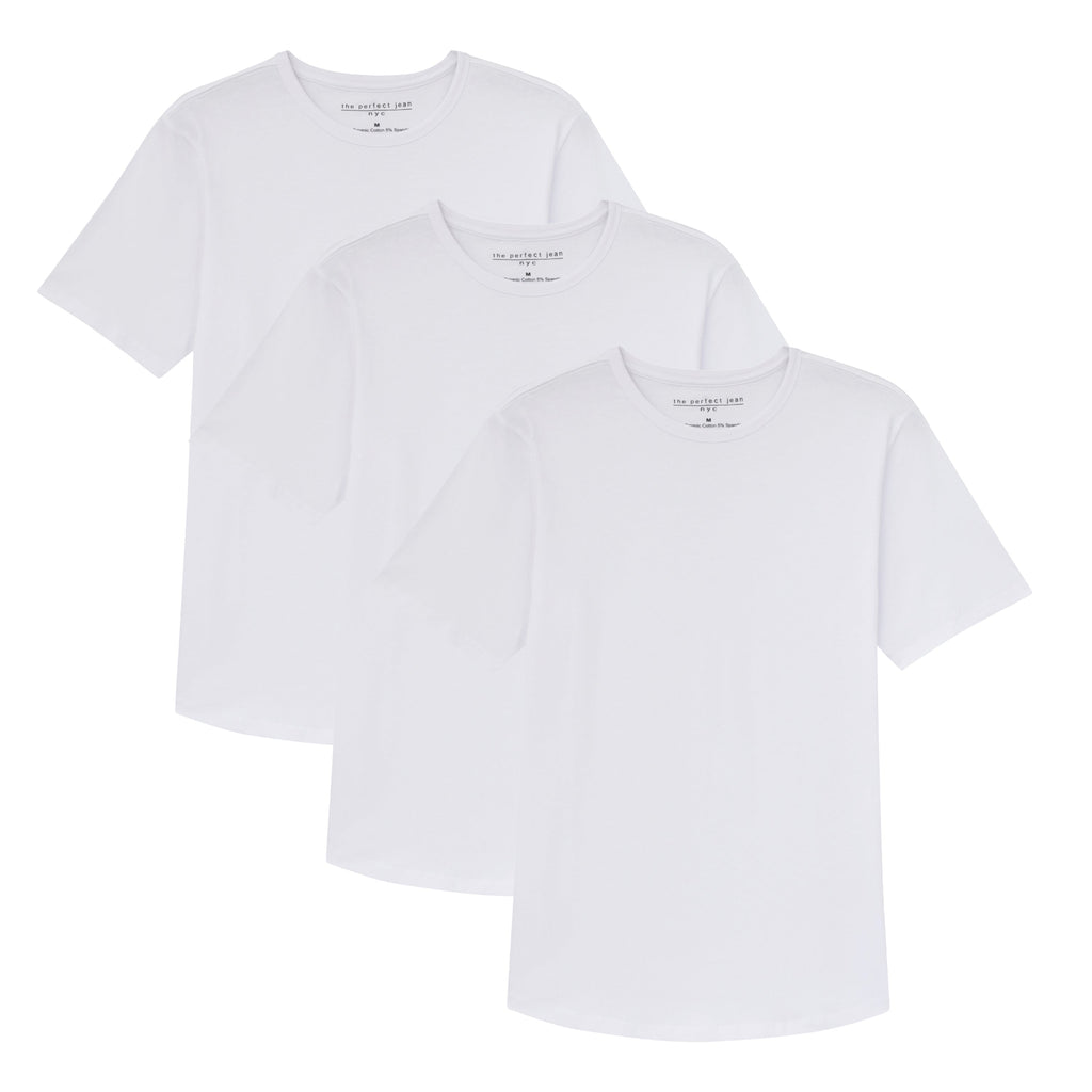 Organic Crew Neck T-Shirt 3 Pack (Slim Fit) / White