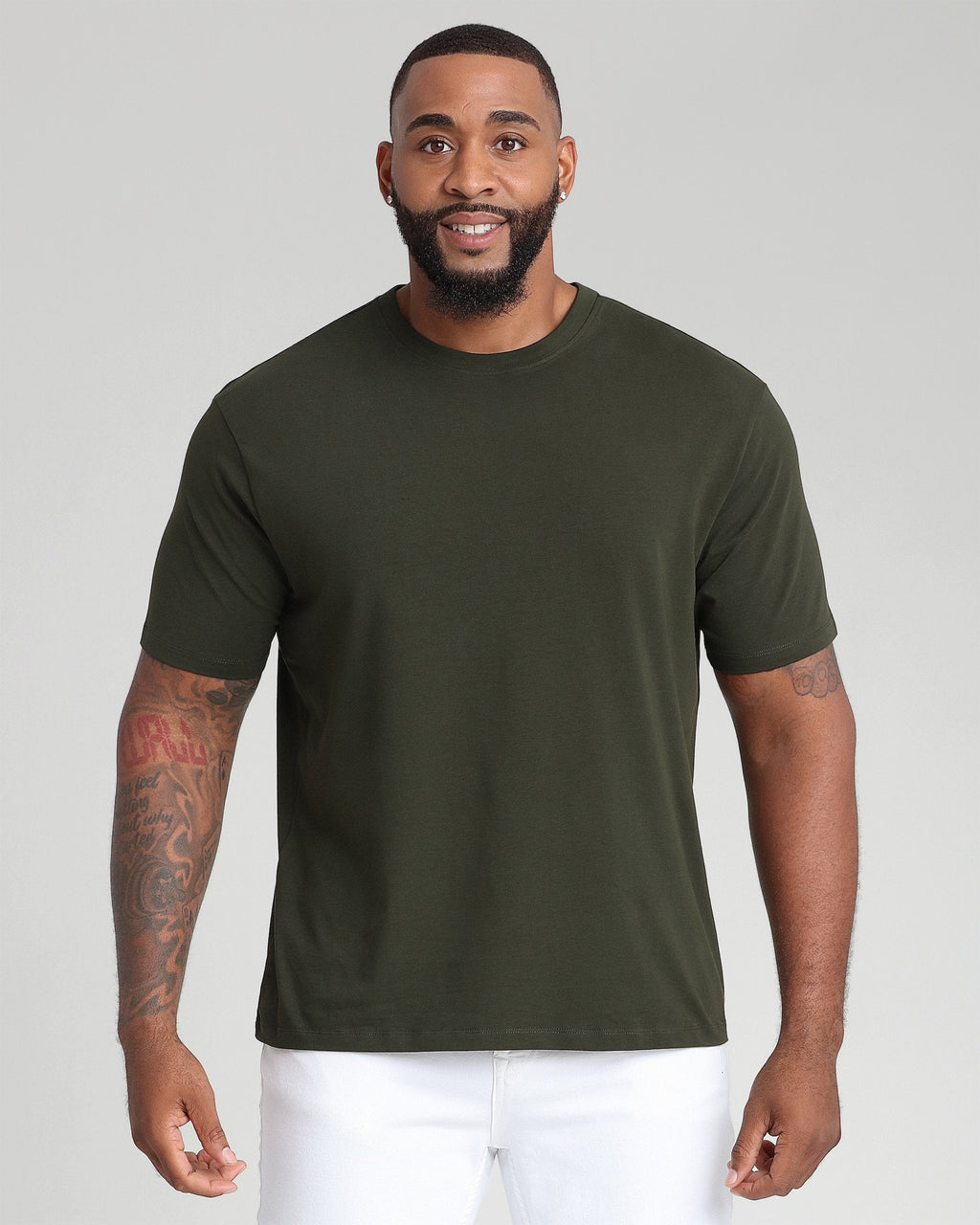 Organic Crew Neck T-Shirt (Relaxed Fit) / Olive