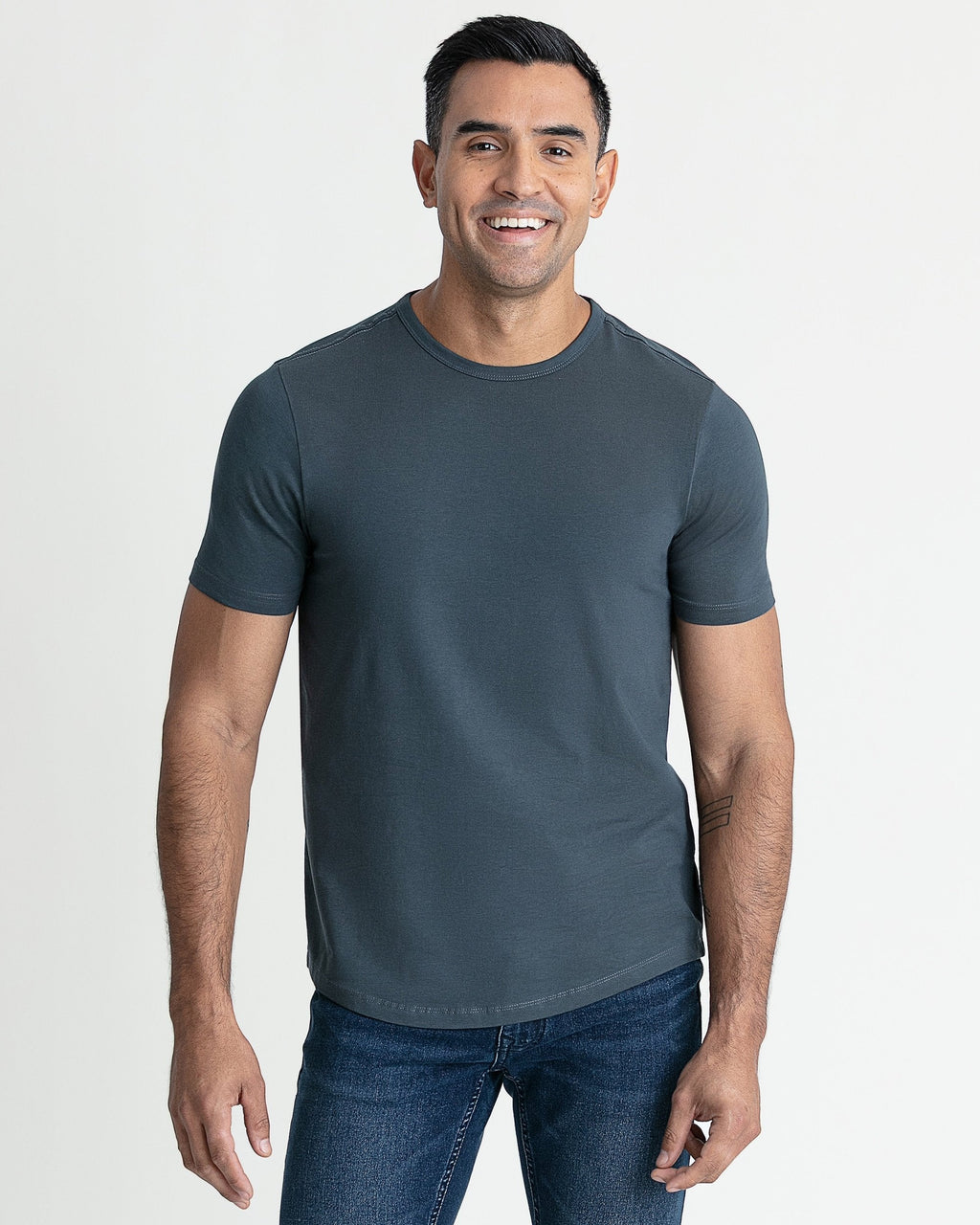 Organic Crew Neck T-Shirt 3 Pack (Slim Fit) / Slate