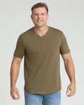 Organic V-Neck T-Shirt (Slim Fit) / Military Olive