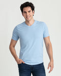 Organic V-Neck T-Shirt (Slim Fit) / Light Blue