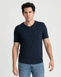 Organic V-Neck T-Shirt (Slim Fit) / Navy