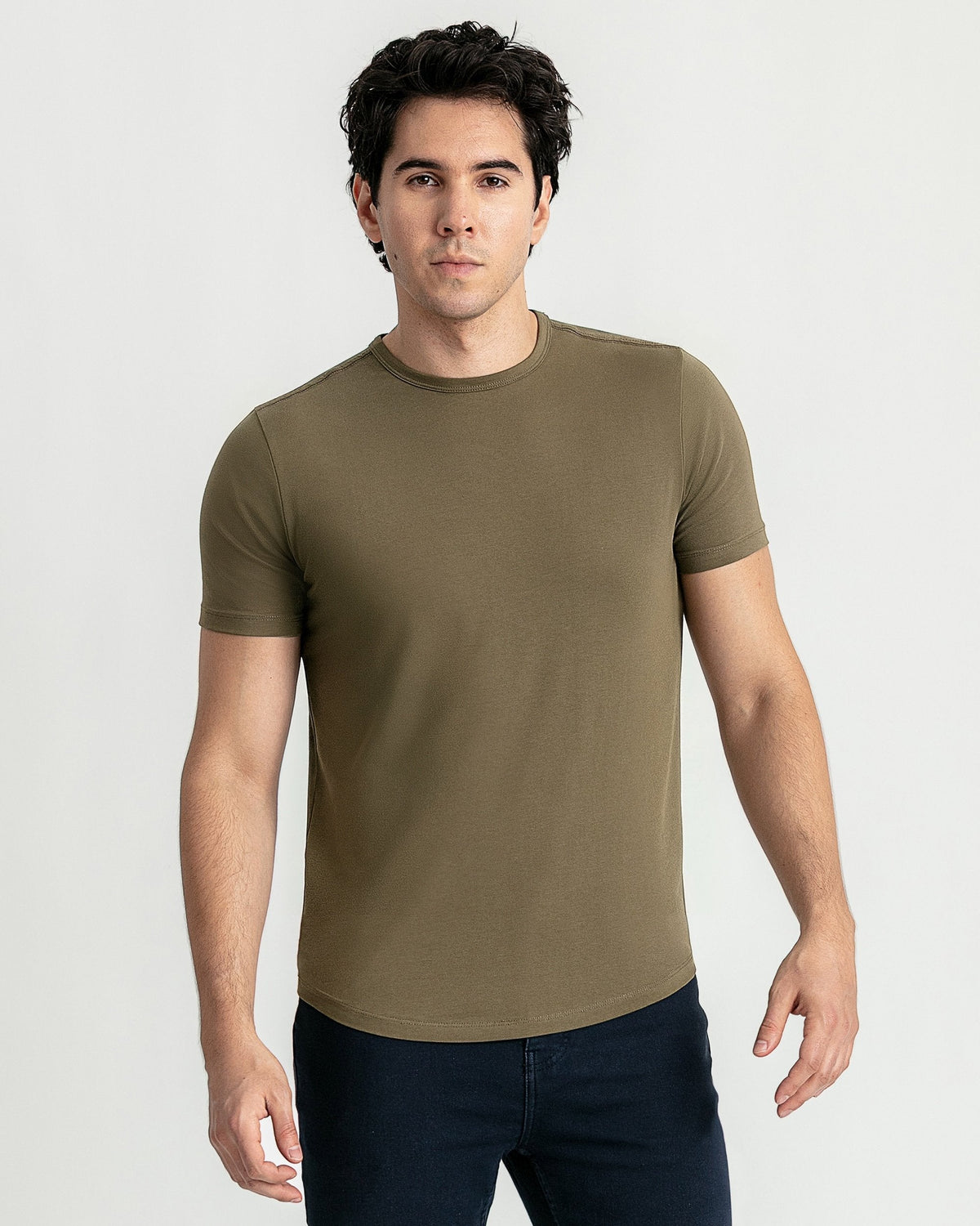 Organic Crew Neck T-Shirt (Slim Fit) / Military Olive