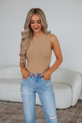 April Ribbed Bodysuit - Camel
