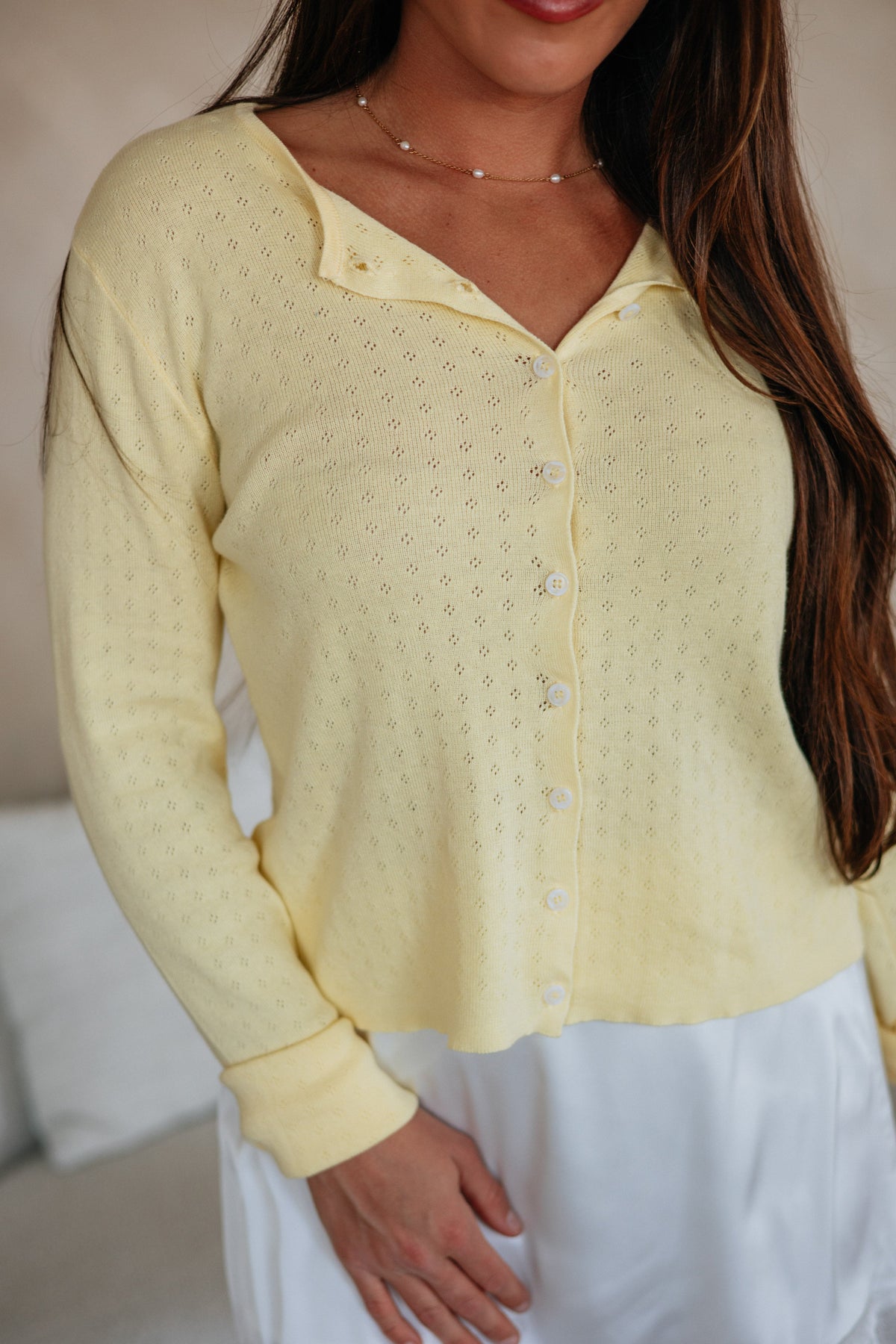 Anissa Pointelle Cardigan