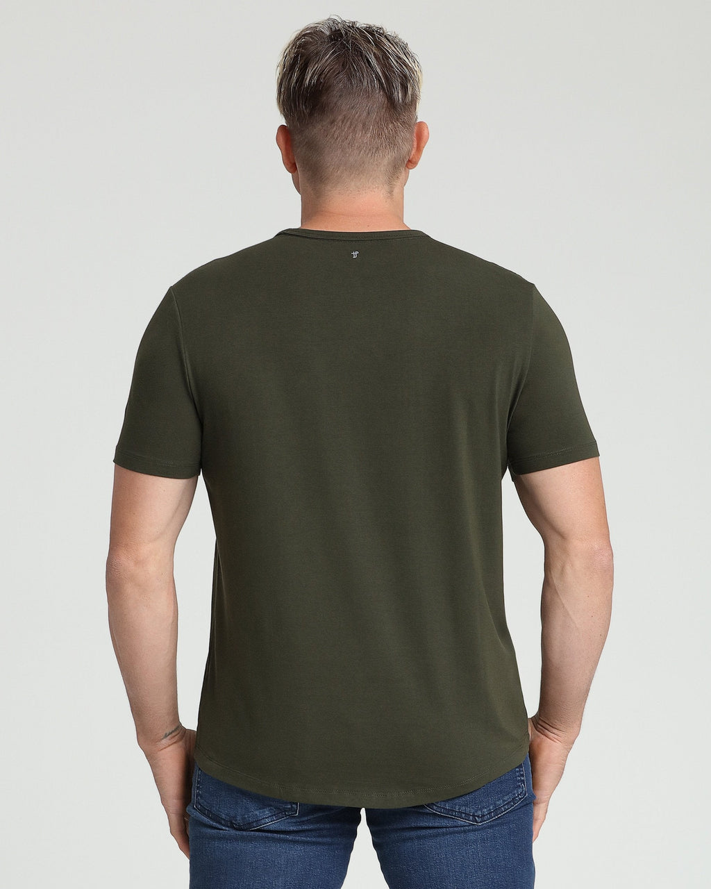 Organic Crew Neck T-Shirt 3 Pack (Slim Fit) / Olive