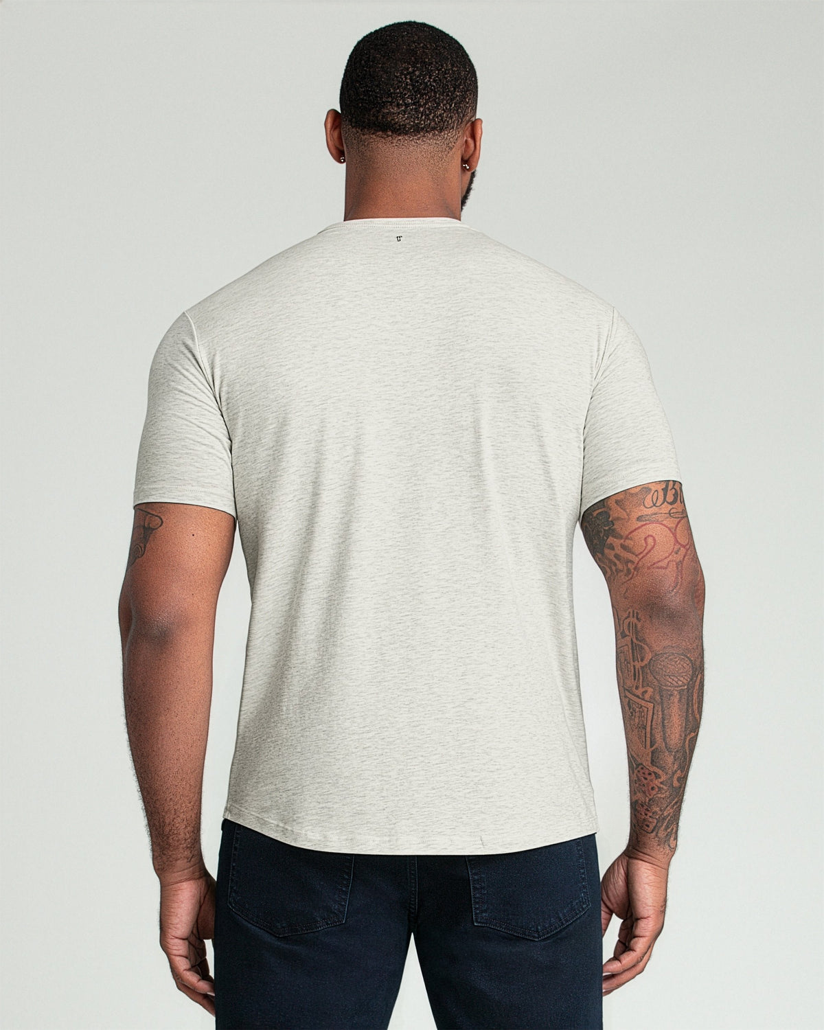 Organic Crew Neck T-Shirt 3 Pack (Slim Fit) / Oatmeal Heather