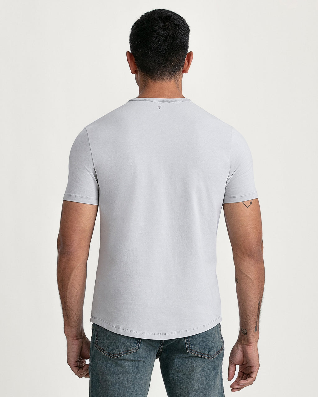 Organic Crew Neck T-Shirt 3 Pack (Slim Fit) / Light Grey