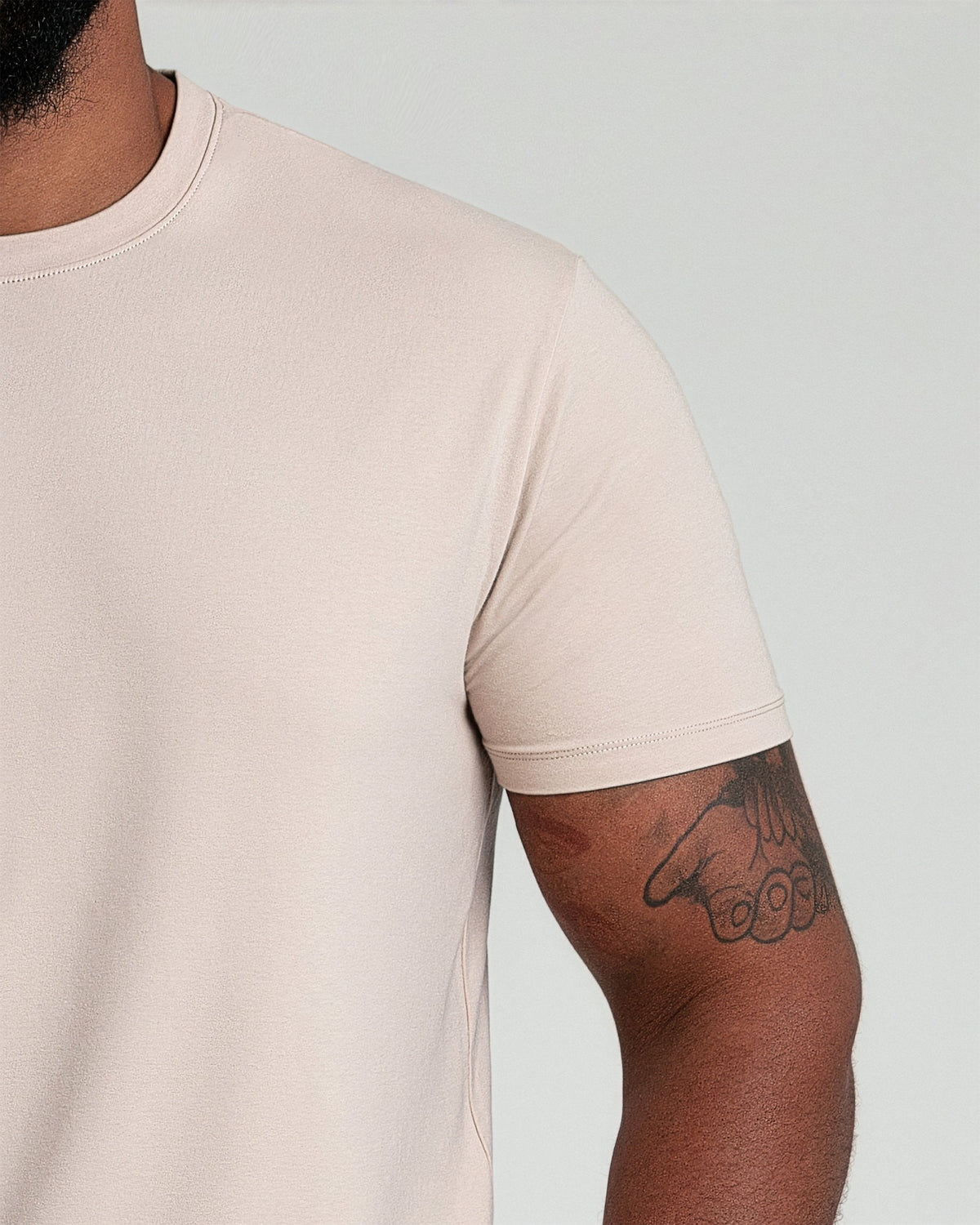 Organic Crew Neck T-Shirt  (Relaxed Fit) / Tan
