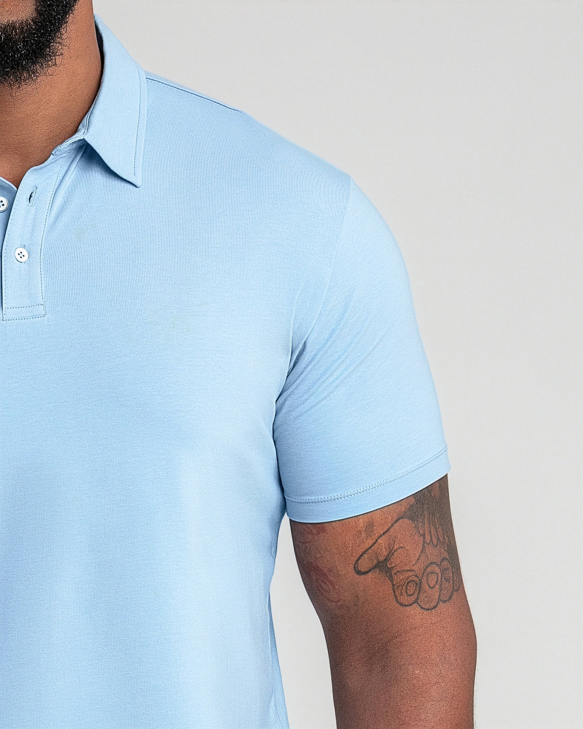 Organic Polo Shirt / Light Blue
