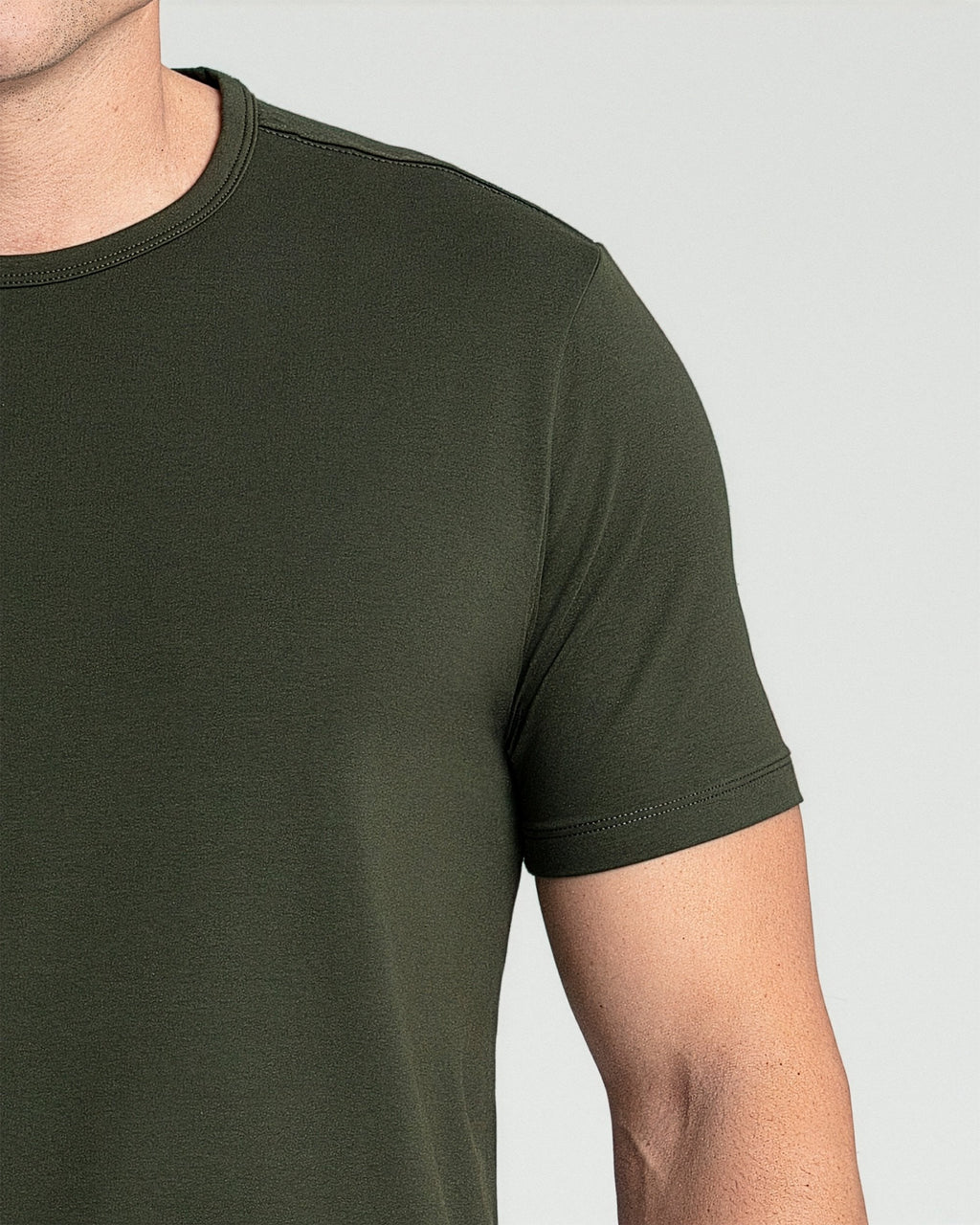 Organic Crew Neck T-Shirt 3 Pack (Slim Fit) / Olive