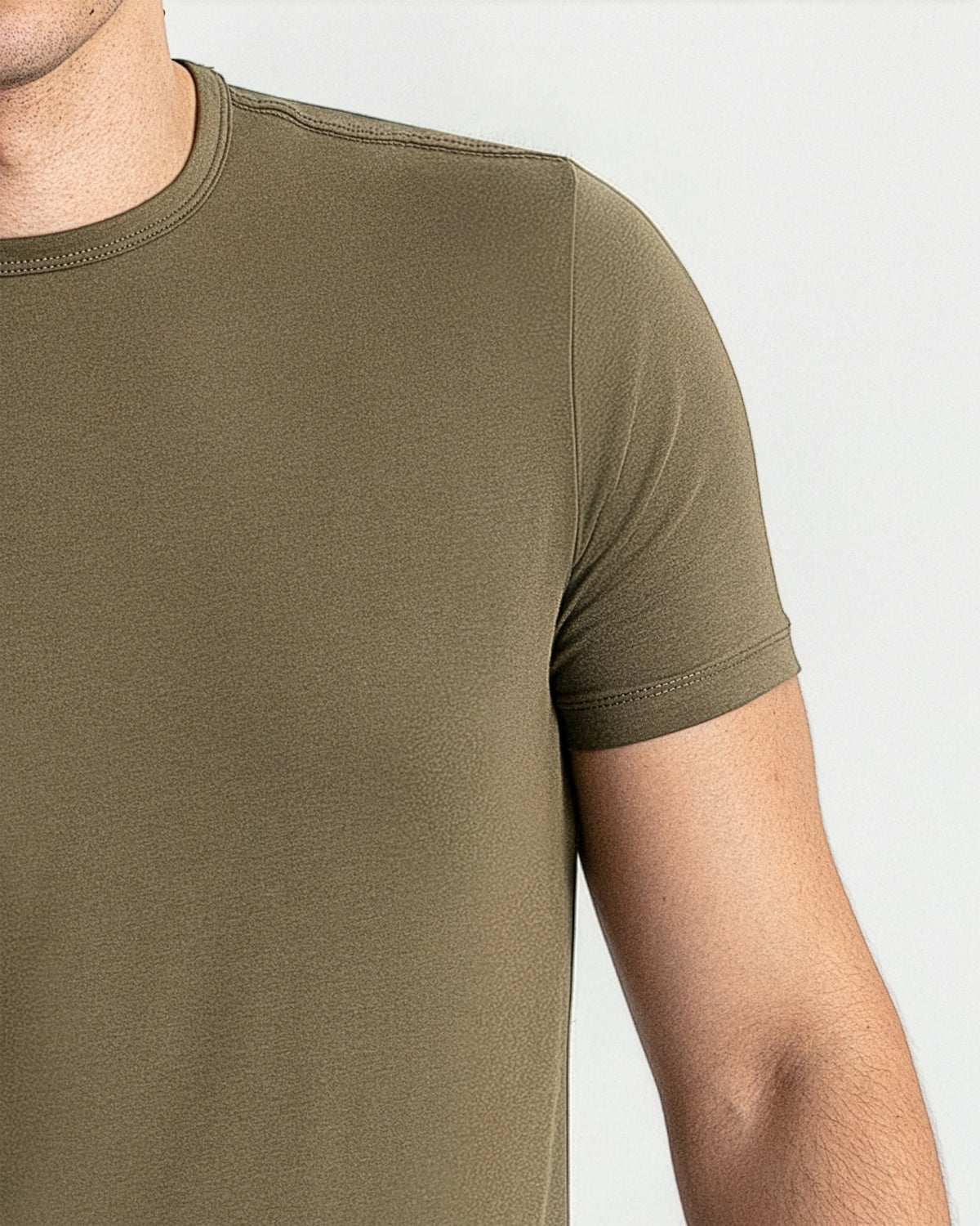 Organic Crew Neck T-Shirt 6 Pack (Slim Fit) / Military Olive