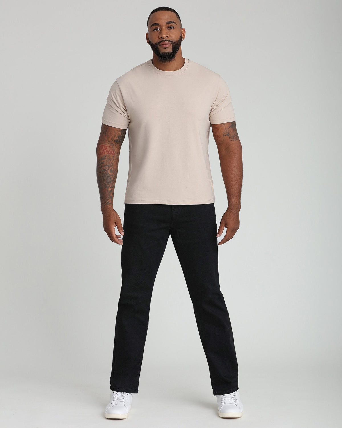 Organic Crew Neck T-Shirt  (Relaxed Fit) / Tan