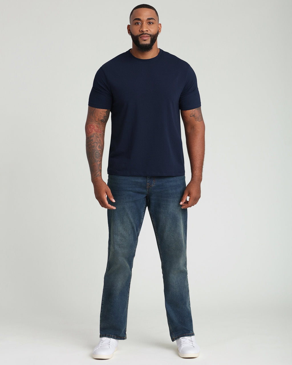 Organic Crew Neck T-Shirt (Relaxed Fit) / Navy