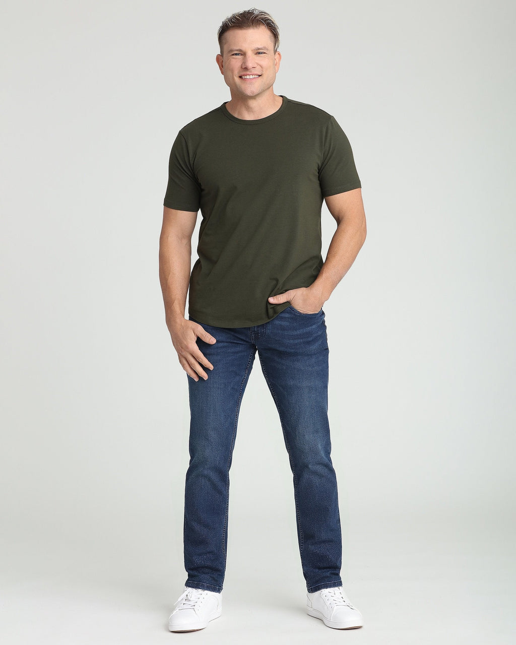 Organic Crew Neck T-Shirt (Slim Fit) / Olive