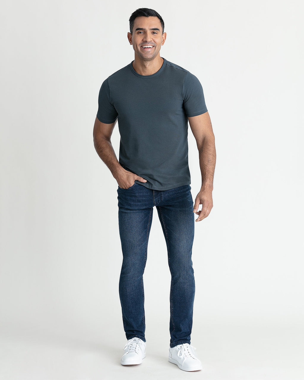 Organic Crew Neck T-Shirt 6 Pack (Slim Fit) / Slate