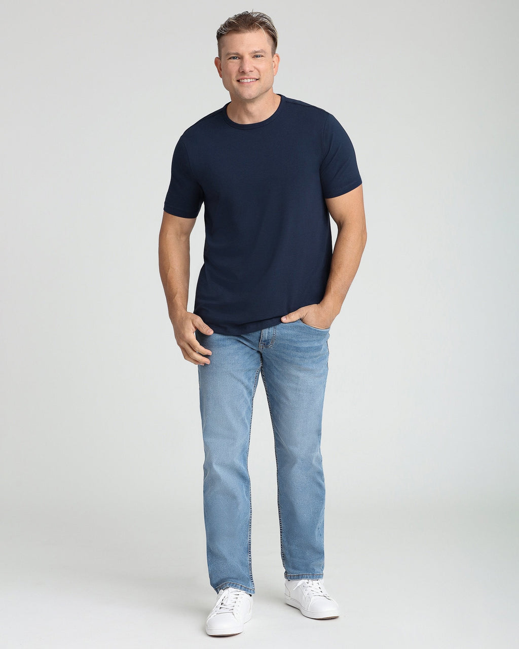 Organic Crew Neck T-Shirt 6 Pack (Slim Fit) / Navy