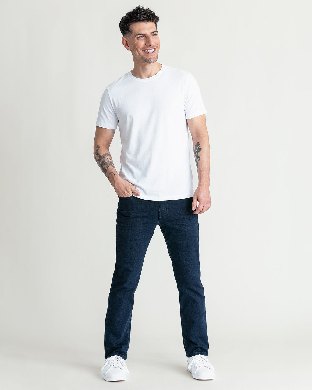 Organic Crew Neck T-Shirt 3 Pack (Slim Fit) / White