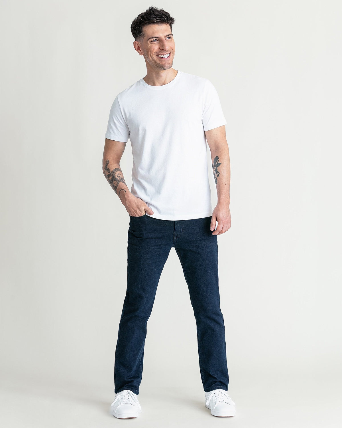 Organic Crew Neck T-Shirt 3 Pack (Slim Fit) / White