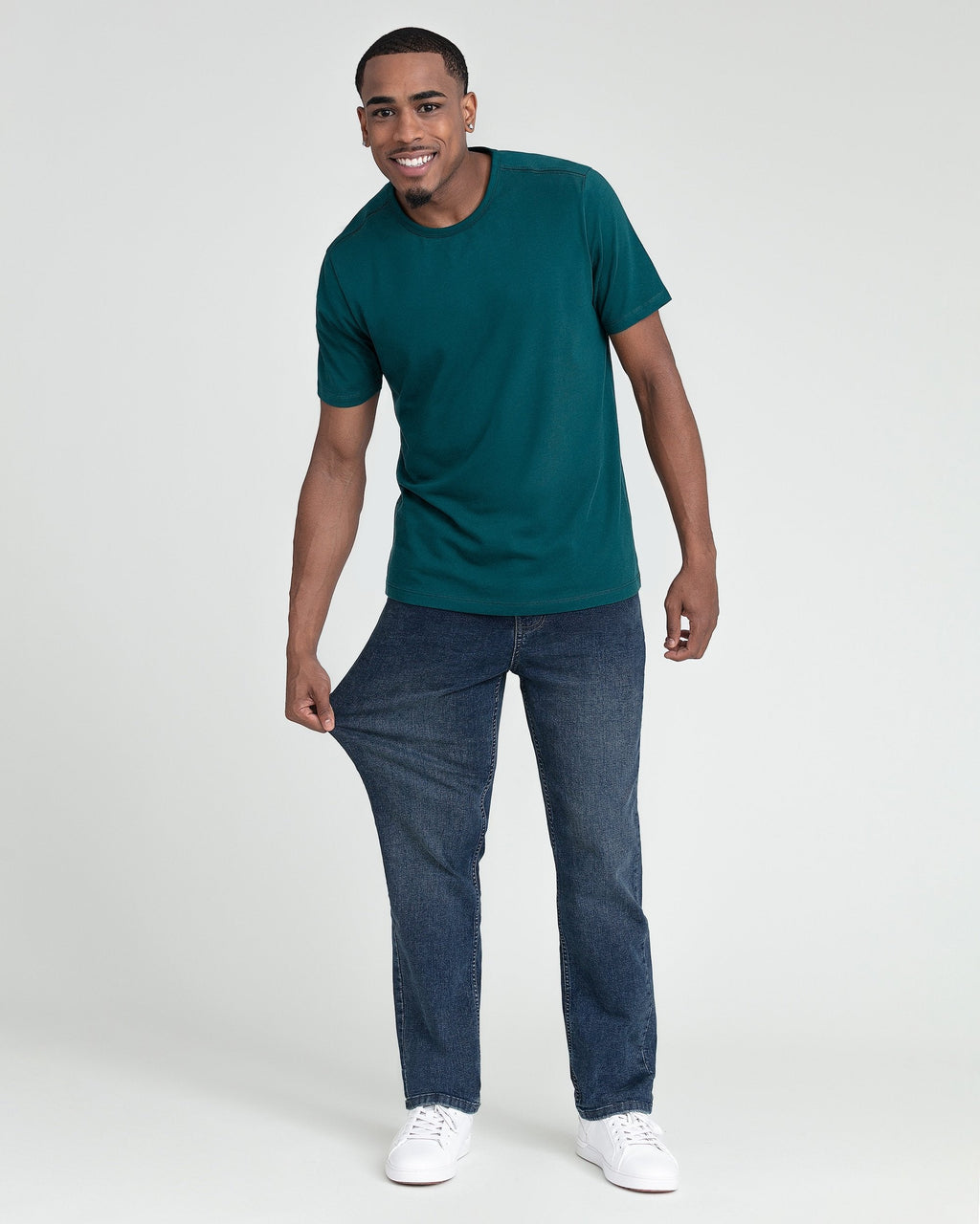 Organic Crew Neck T-Shirt 6 Pack (Slim Fit) / Teal