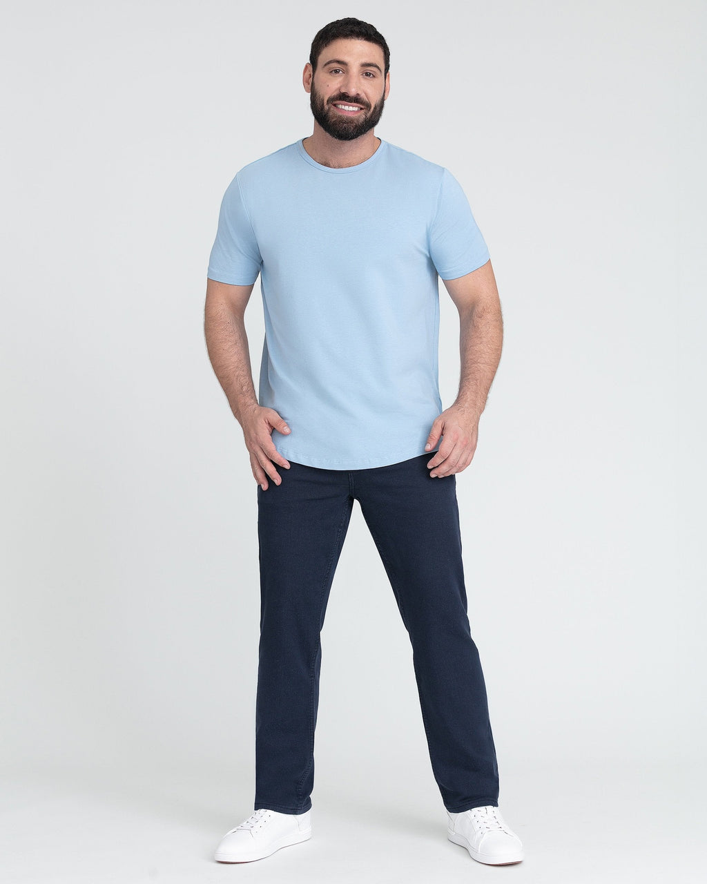 Organic Crew Neck T-Shirt (Slim Fit) / Light Blue