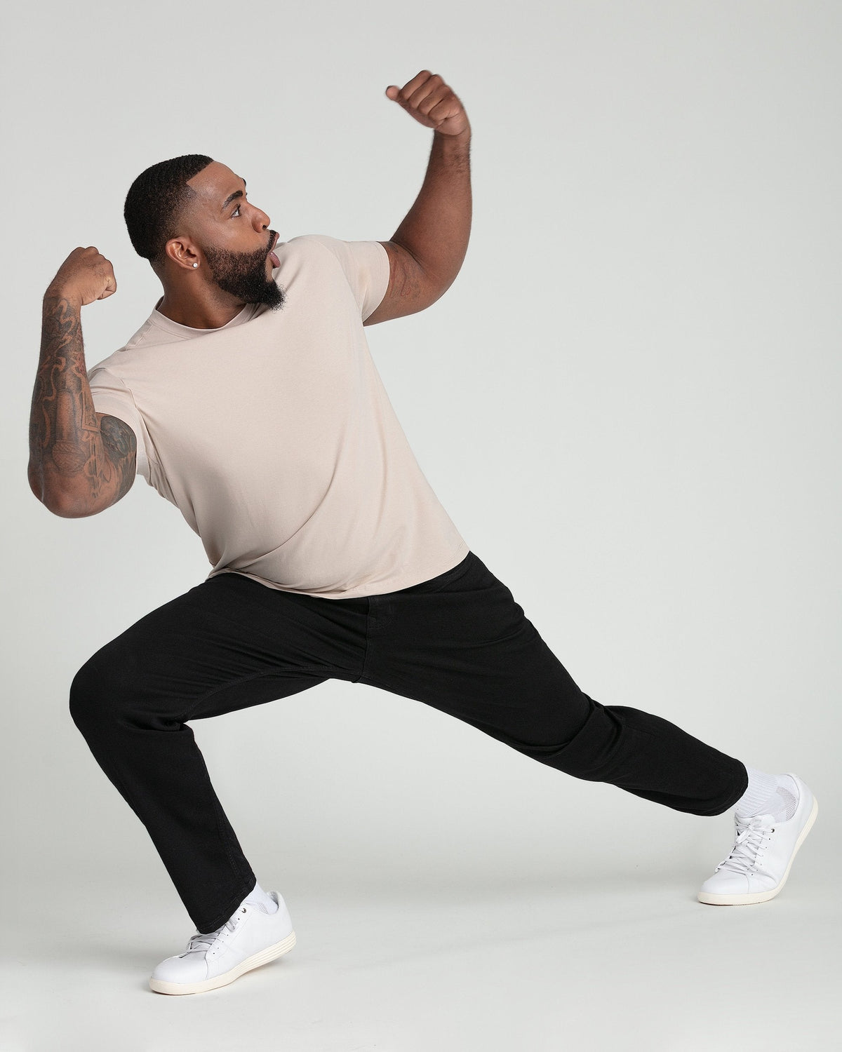 Organic Crew Neck T-Shirt  (Relaxed Fit) / Tan