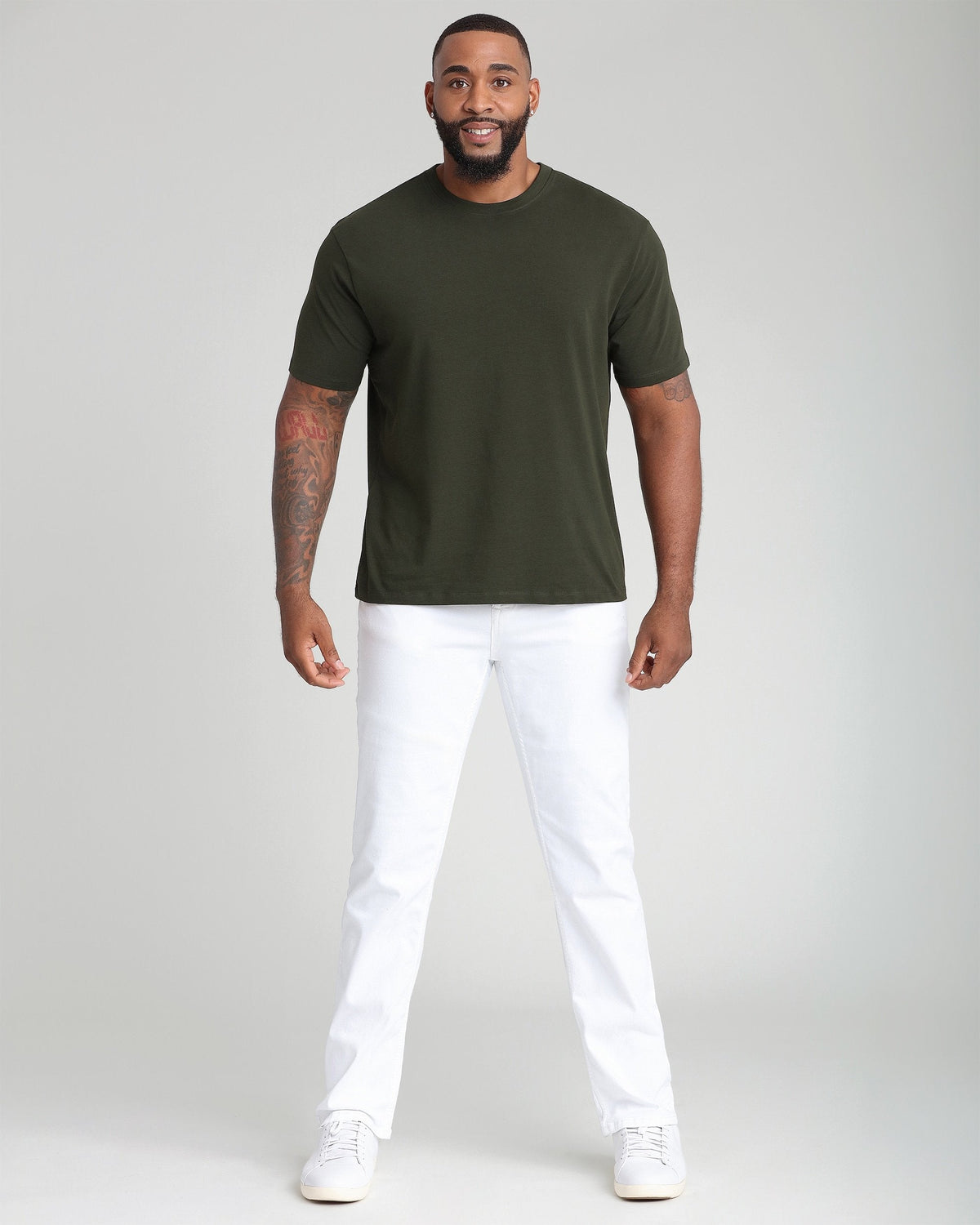 Organic Crew Neck T-Shirt (Relaxed Fit) / Olive