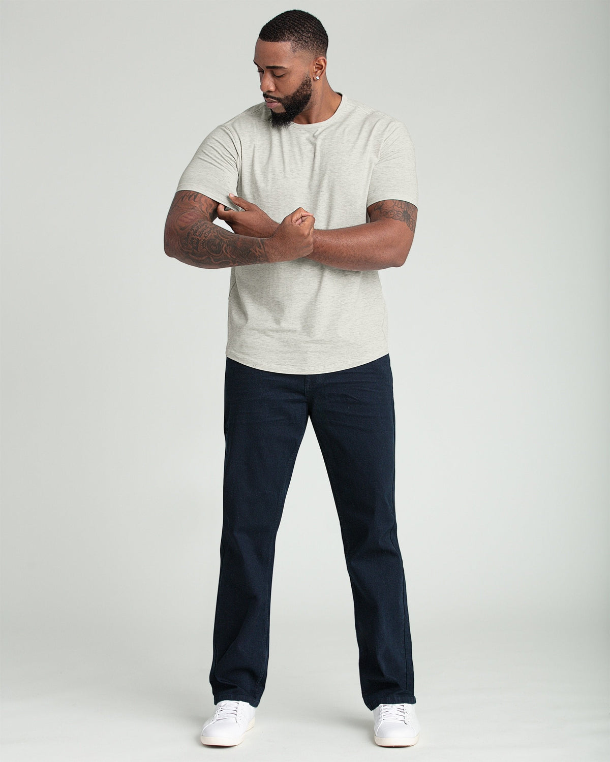 Organic Crew Neck T-Shirt 6 Pack (Slim Fit) / Oatmeal Heather