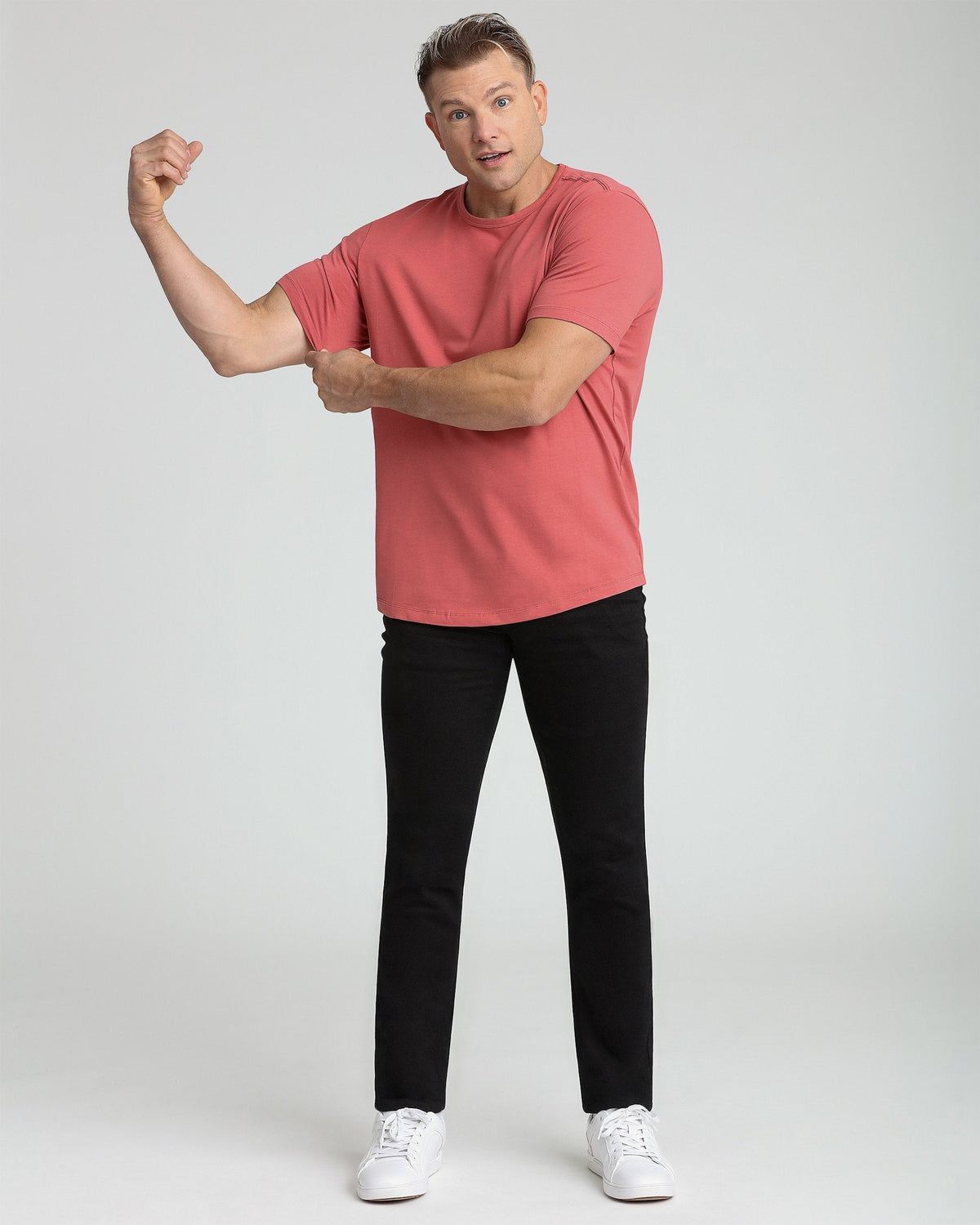 Organic Crew Neck T-Shirt 3 Pack (Slim Fit) / Nantucket Red
