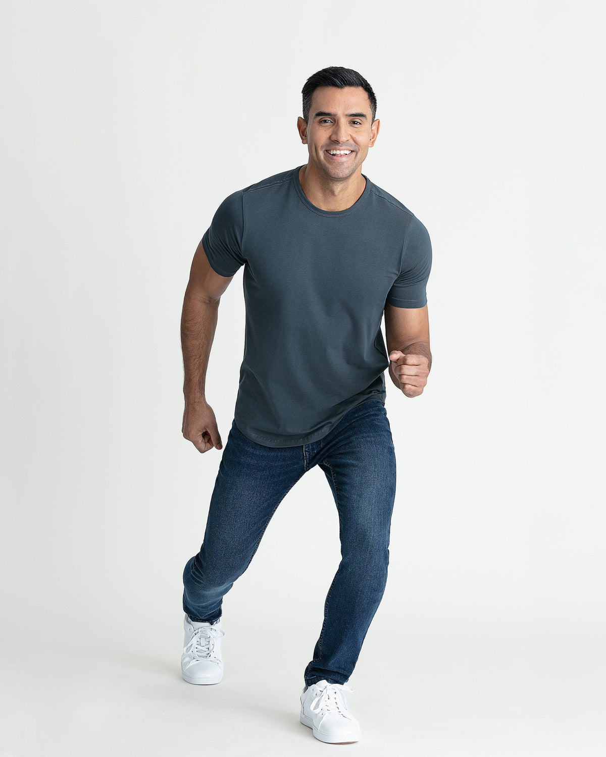 Organic Crew Neck T-Shirt 3 Pack (Slim Fit) / Slate
