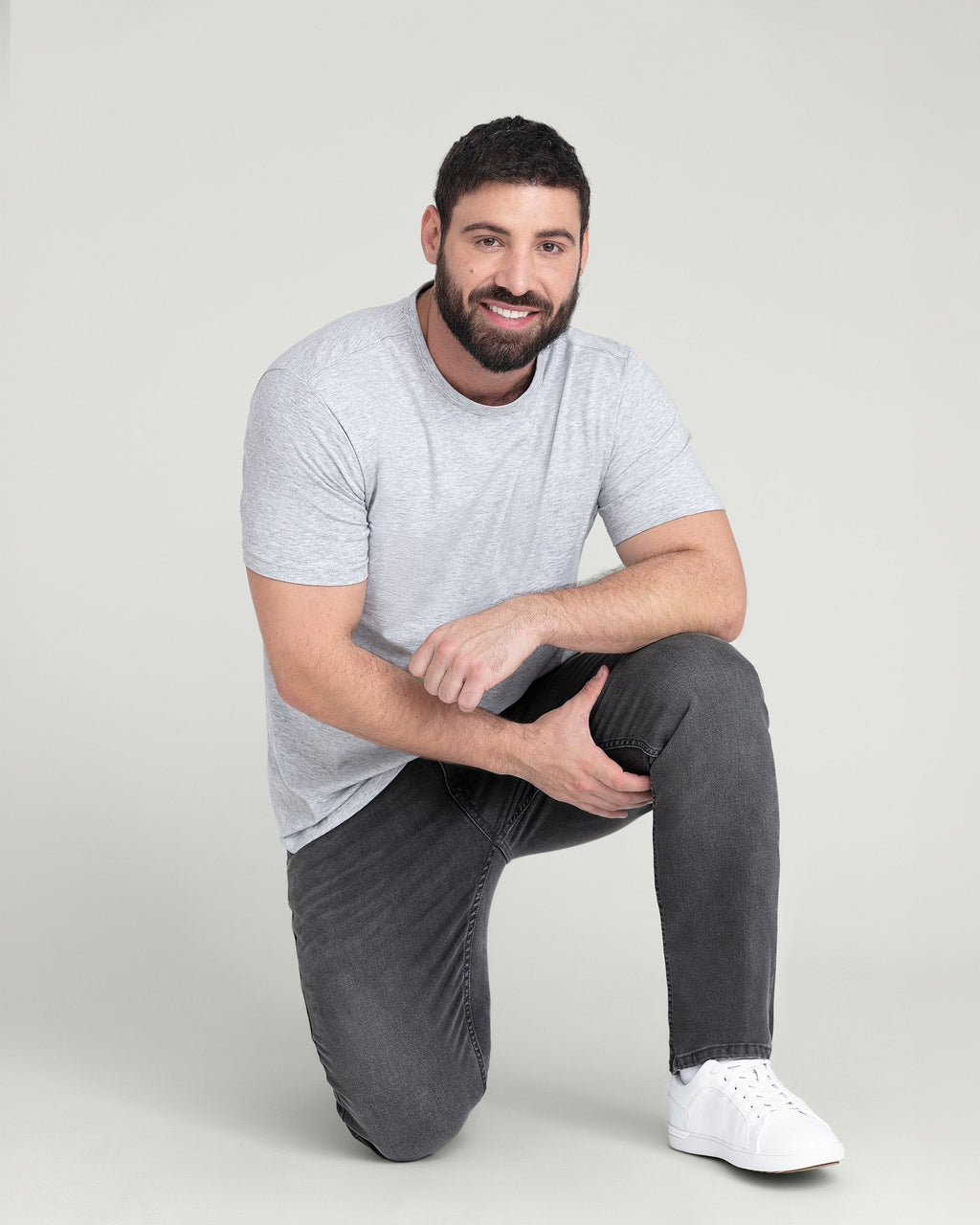Organic Crew Neck T-Shirt (Slim Fit) / Heather Grey