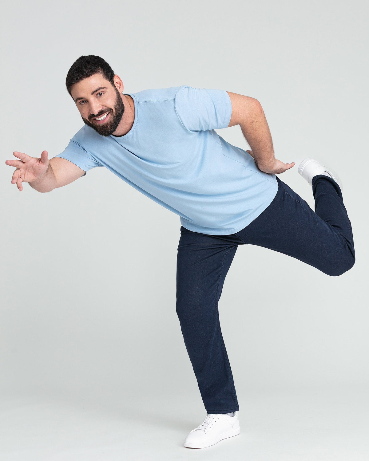 Organic Crew Neck T-Shirt 6 Pack (Slim Fit) / Light Blue