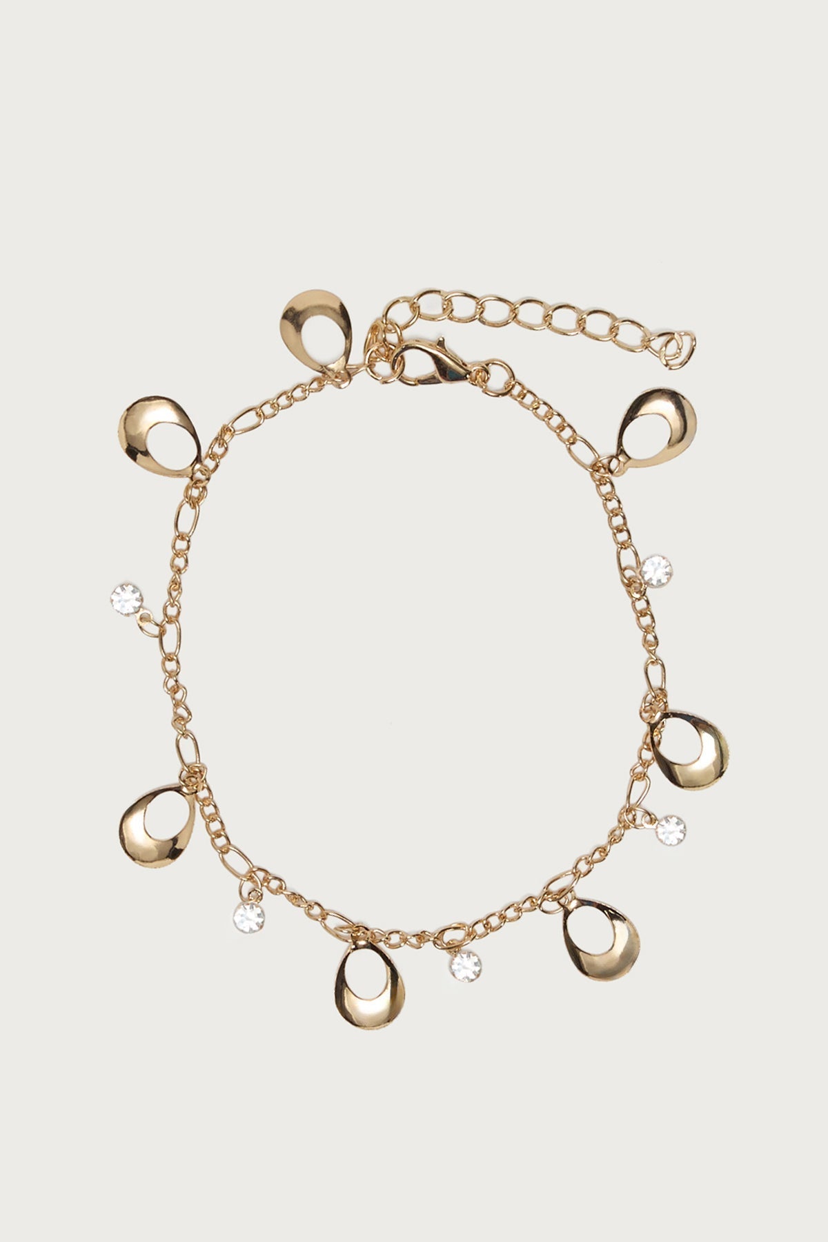 Abstract Oval Charm Anklet