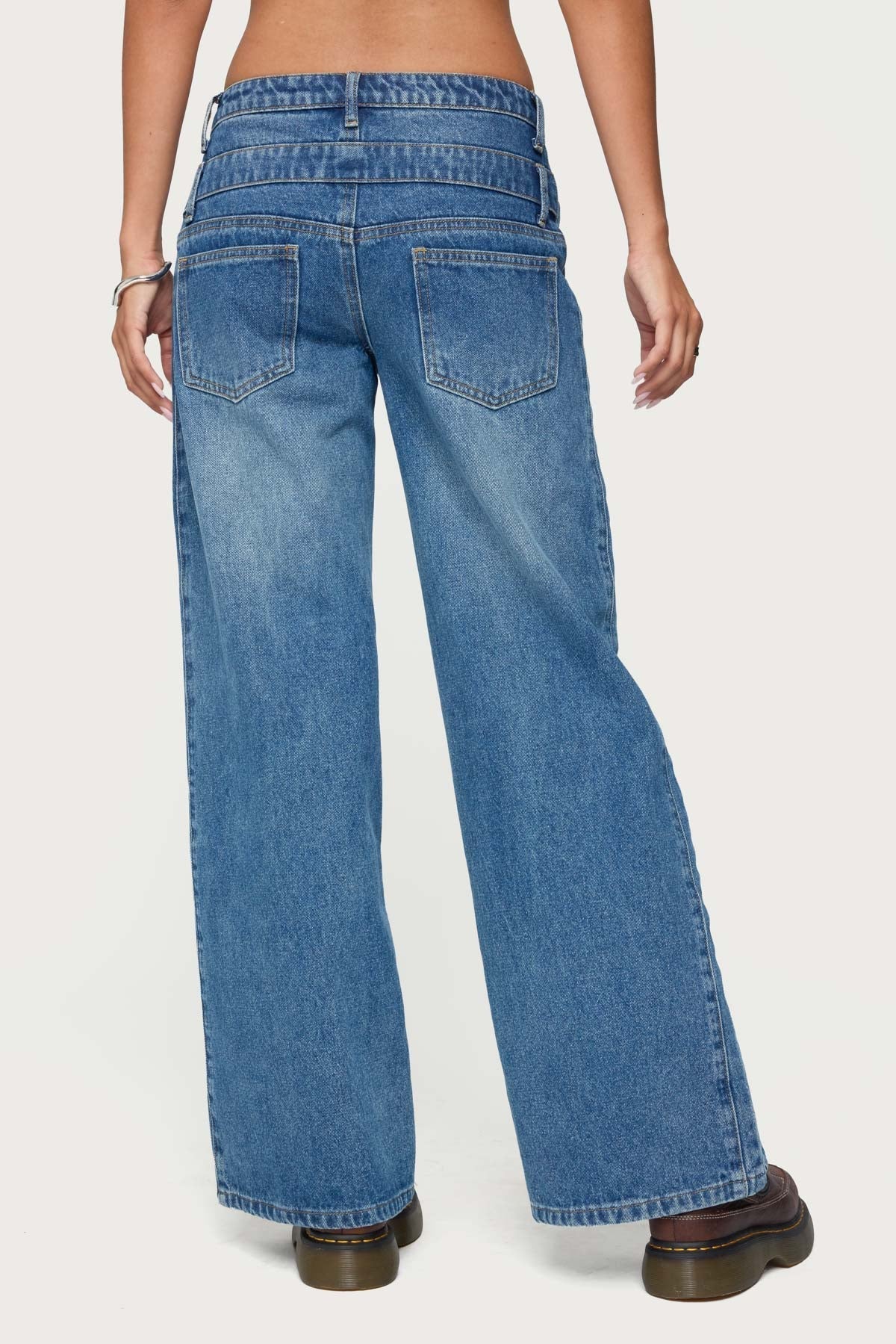 Abel Layered Look Low Rise Baggy Jeans