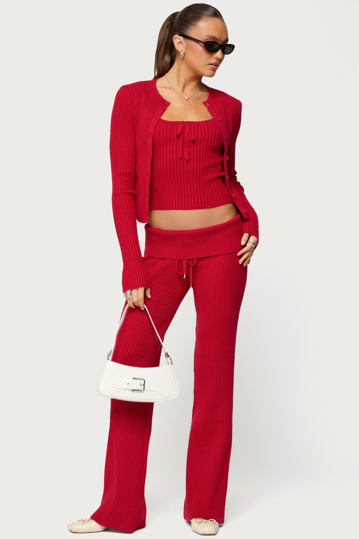 Adannah Foldover Ribbed Knit Pants