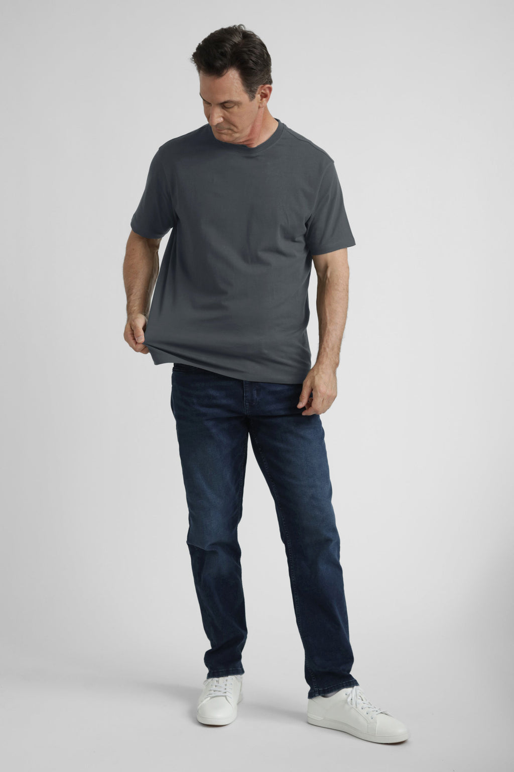 Organic Neck T-Shirt 6 Pack (Relaxed Fit)/ Slate