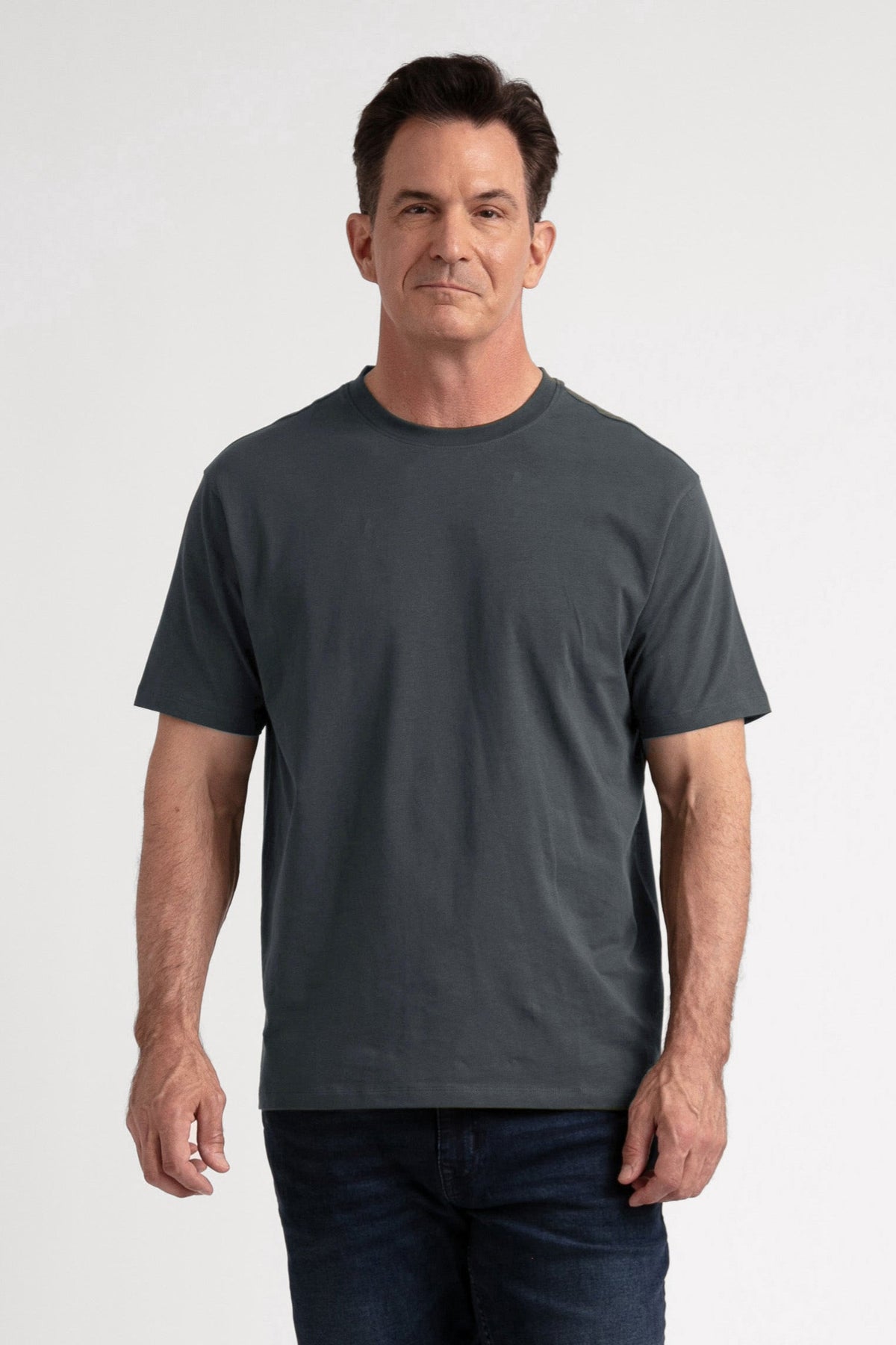 Organic Neck T-Shirt 6 Pack (Relaxed Fit)/ Slate
