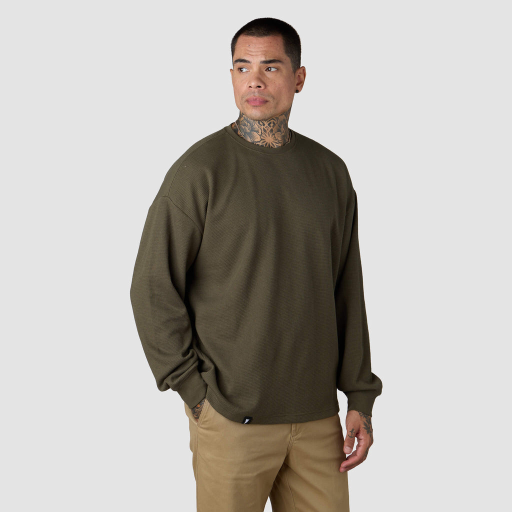 (New) Waffle Knit Thermal - Olive