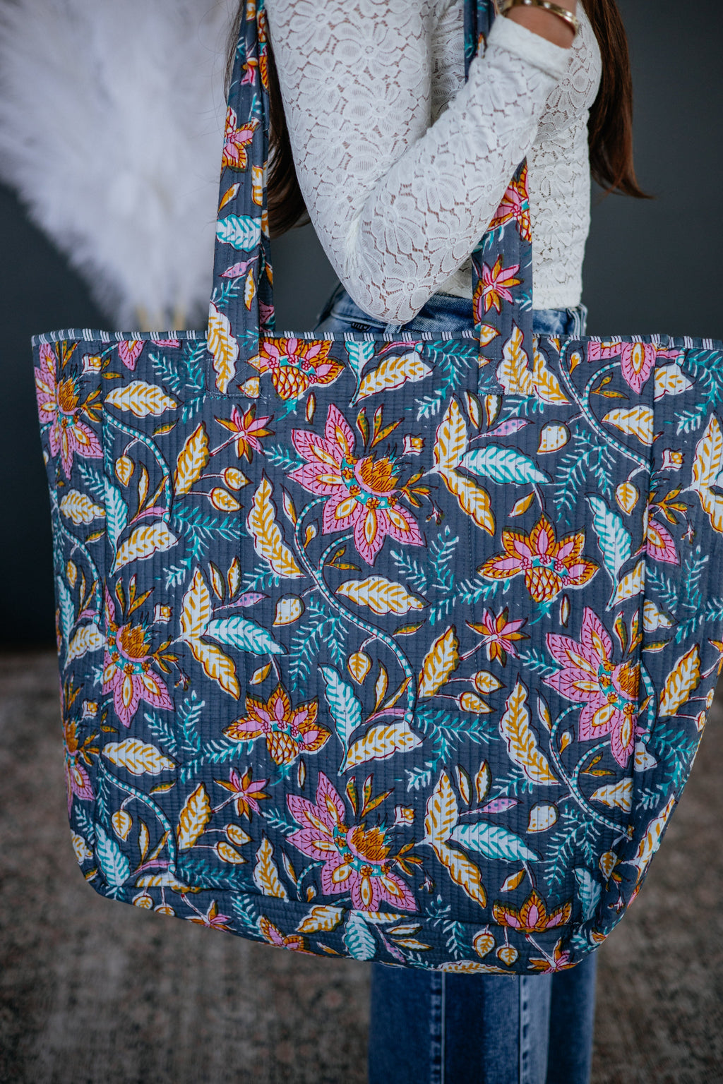 Alina Quilted Tote Bag