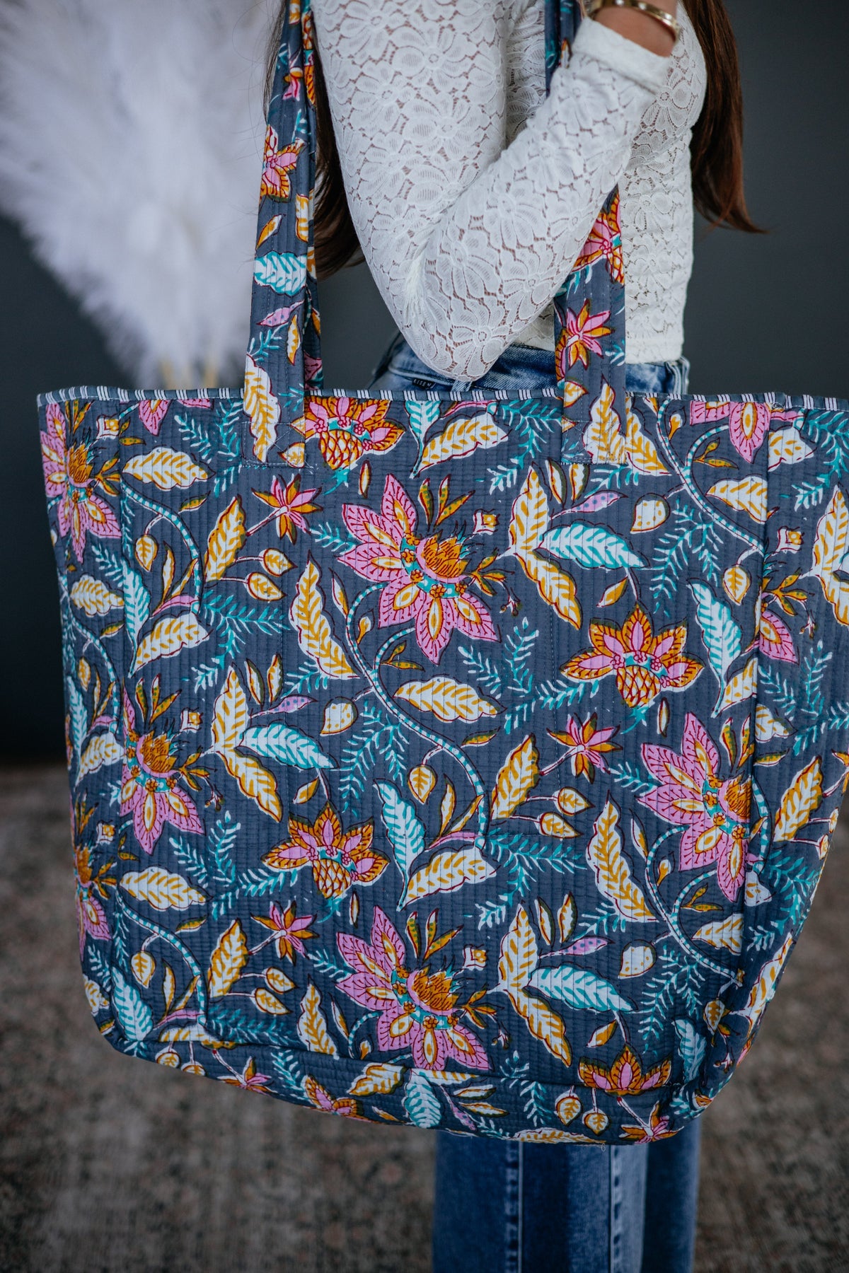 Alina Quilted Tote Bag