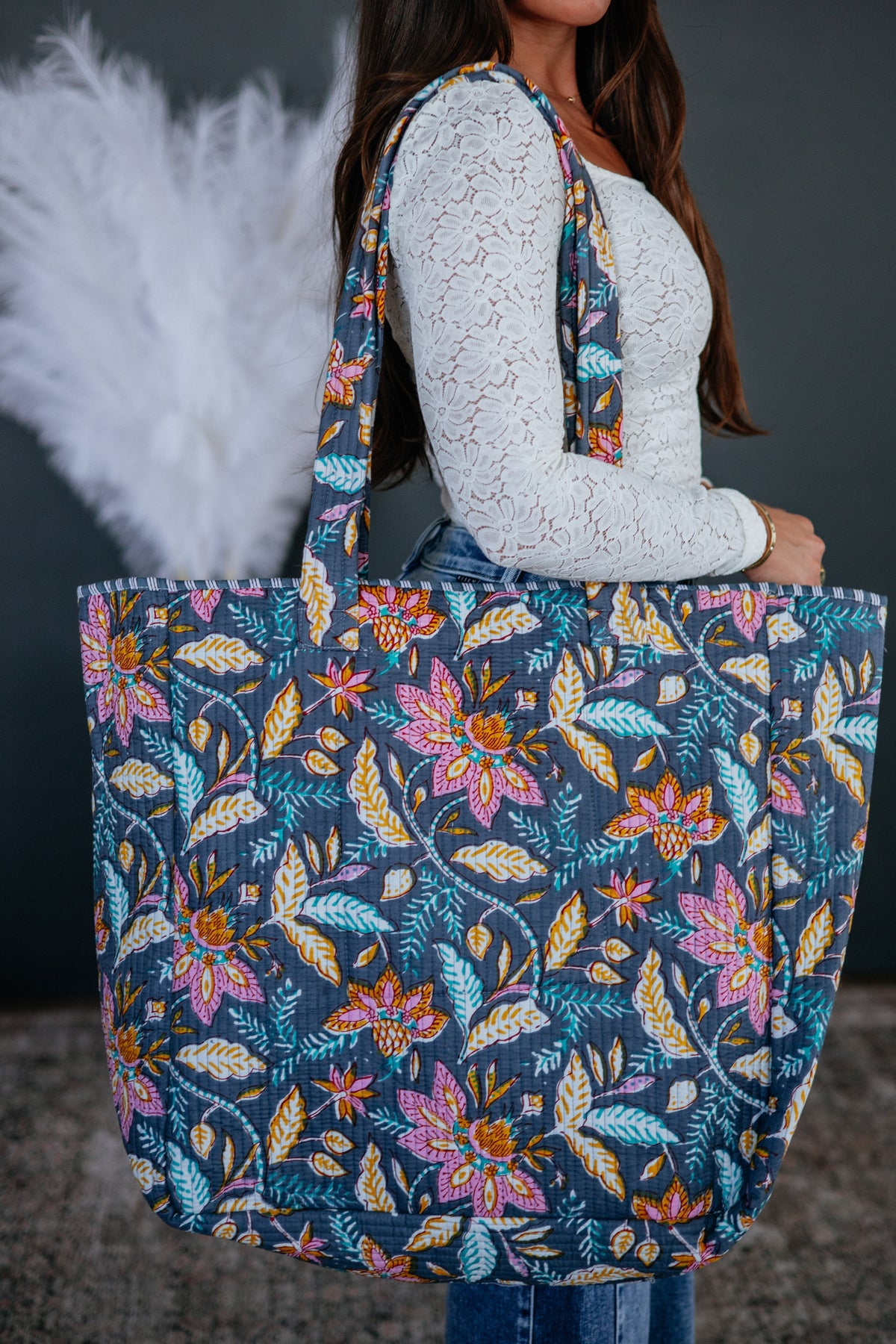 Alina Quilted Tote Bag