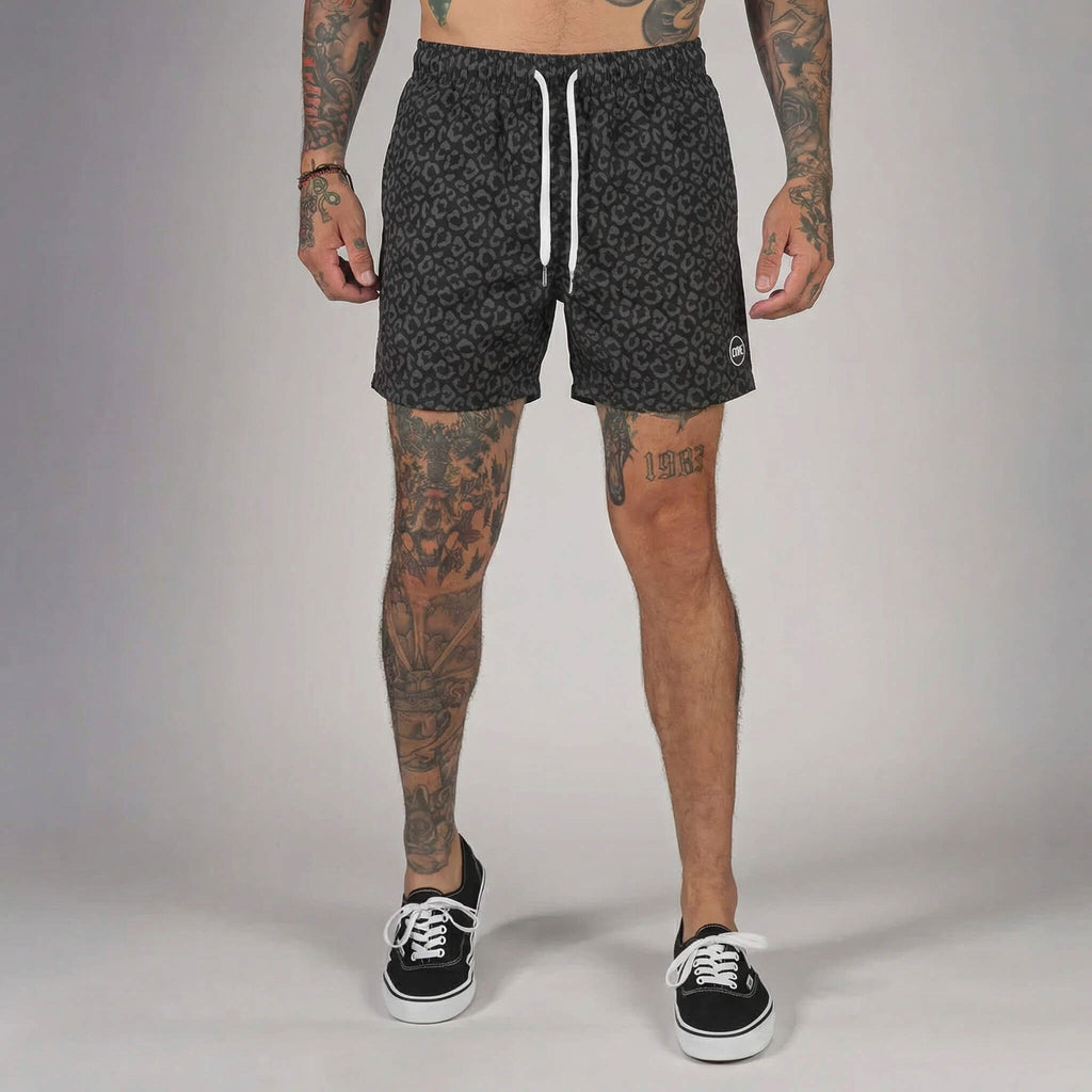 (New) Leopard Shorts - Black