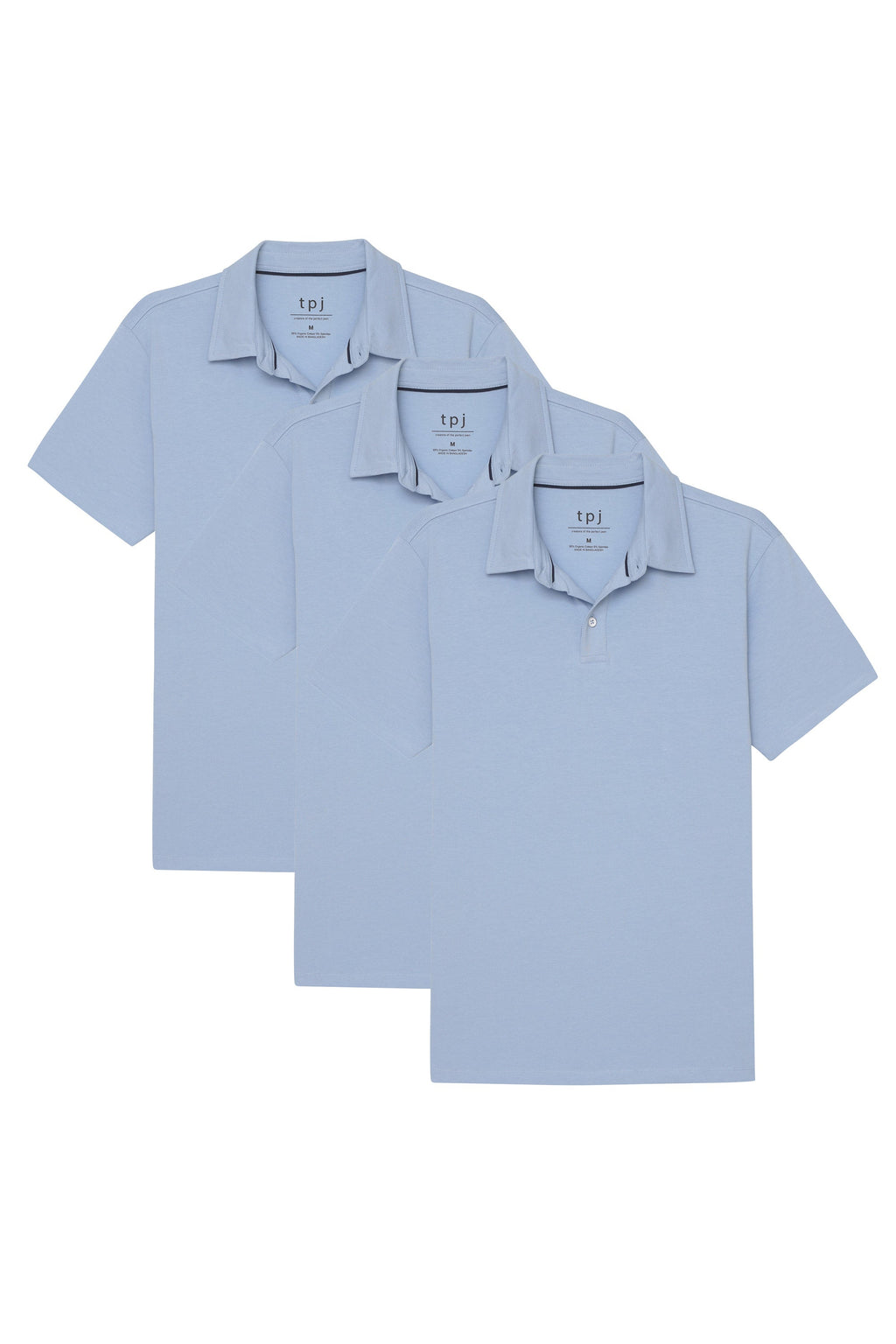 Organic Polo Shirt 3 Pack / Light Blue
