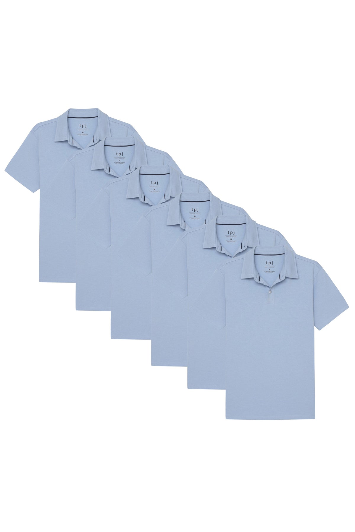 Organic Polo Shirt 6 Pack / Light Blue
