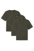 Organic Crew Neck T-Shirt 3 Pack (Relaxed Fit) / Olive