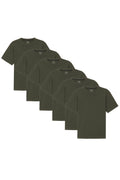 Organic Crew Neck T-Shirt 6 Pack (Relaxed Fit)/ Olive